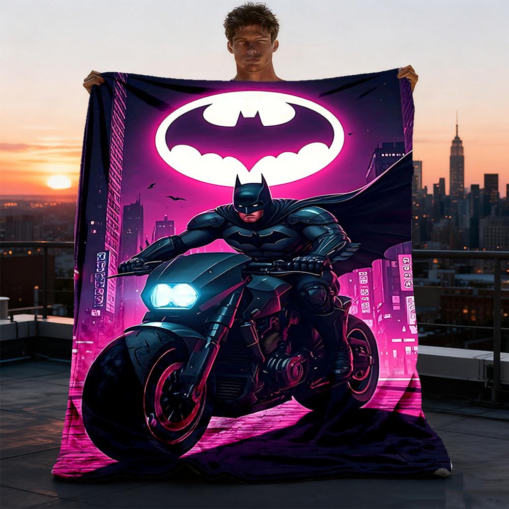 1pc Batman Outdoor Flannel Throw Blanket Soft, Lightweight & Warm for Sofa, Office