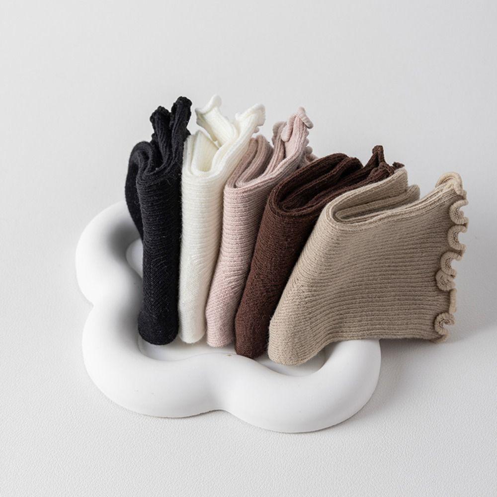 5Pairs Breathable Baby Cotton Socks Autumn Spring Newborn Socks Toddle Short Tube Socks Newborn