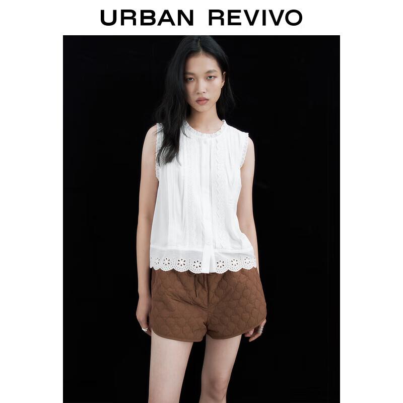 

UR Women s Floral Hollow Sleeveless Cardigan Shirt S