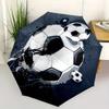 Faltbarer Regenschirm mit Fußball-Design, Ausgestattet mit 8 Eisenrippen und einem Kunststoffgriff, Bietet und Windbeständigkeit, P