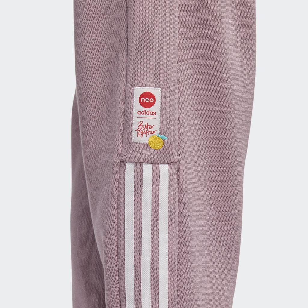Adidas Neo Logo Jednobarevné Stahovací Kalhoty Rovného Střihu Dámské Spodky Fialová Růžová HF7296