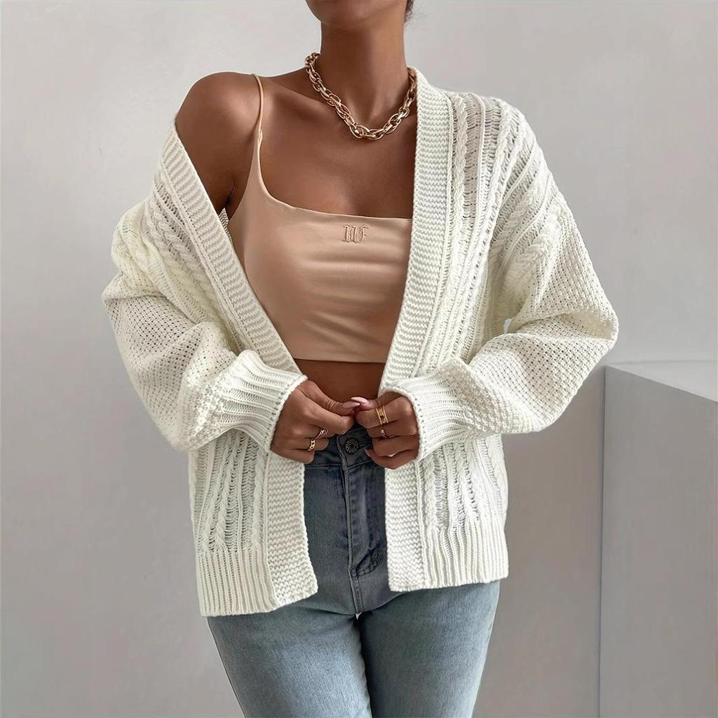 Autumn/Winter Women's Solid Color Batwing Sleeve Sweater Jacket