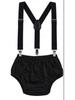 Starry Sky Print Baby Shorts & Suspenders Set