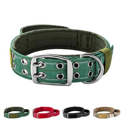 Hochbelastbares taktisches Hundehalsband mit Doppelverschluss - Militärtaugliches Hundehalsband mit Griff für mittelgroße und große Hunde