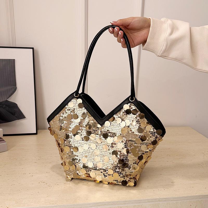 Commuting To Work, Fringed Sequins, Spring New Large-capacity Trendy Shoulder Portable Tote Bag