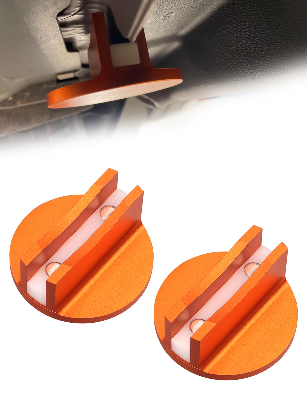 

Chelhead Orange Universal Magnetic Jack Pad 2 Ton Aluminum Car Protective Pad Built-in Magnetic