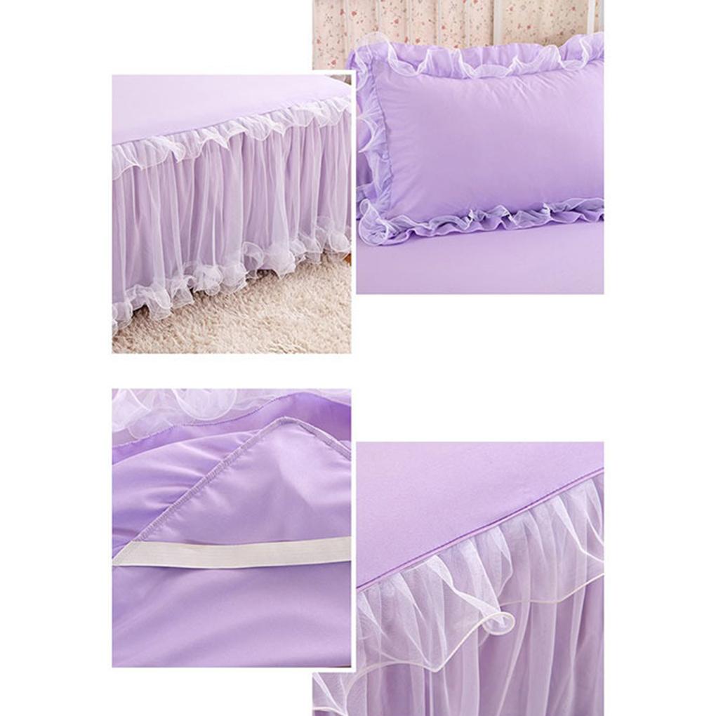 Easy To Clean Non-Slip Mattress Cover Wide Bed Skirt Elegant Princesses Bed Skirt Ruffled Bed Skirt