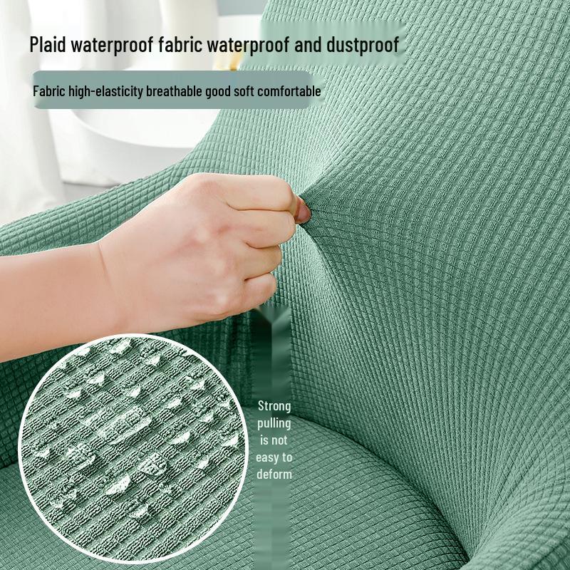 Nordic High Armrest Waterproof Elastic Chair Cover - One-Piece Fabric for Home, Hotel & Restaurant.