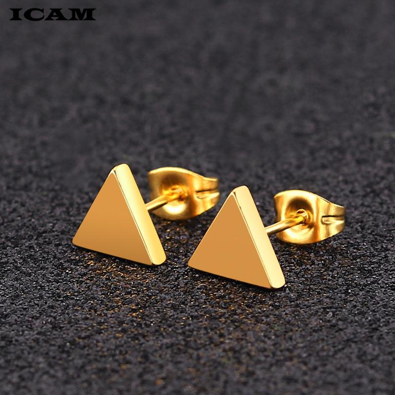 

New Earrings Fashion Simple Stud Earrings Personality Trendy R Triangle Earring Wholesale Jewelry Womens Earing 8mm