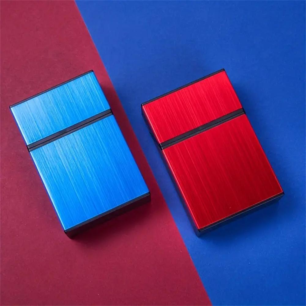 1pcs Portable Cigarette Case Metal Waterproof Cigarette Box 20pcs Capacity Flip Cover Storage Box Men's Gadget Smoking Tool Blac