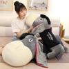 50~110cm Grey Donkey Lying Plush Pillow Stuffed Dressed Cartoon Animal Doll Birthday Gift