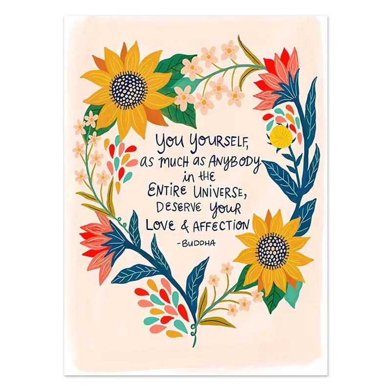 Inspirational Quote Art Poster Boho Nursery Color Canvas Painting Claude Monet Wall Print Flower Picture Study Room Home Decor