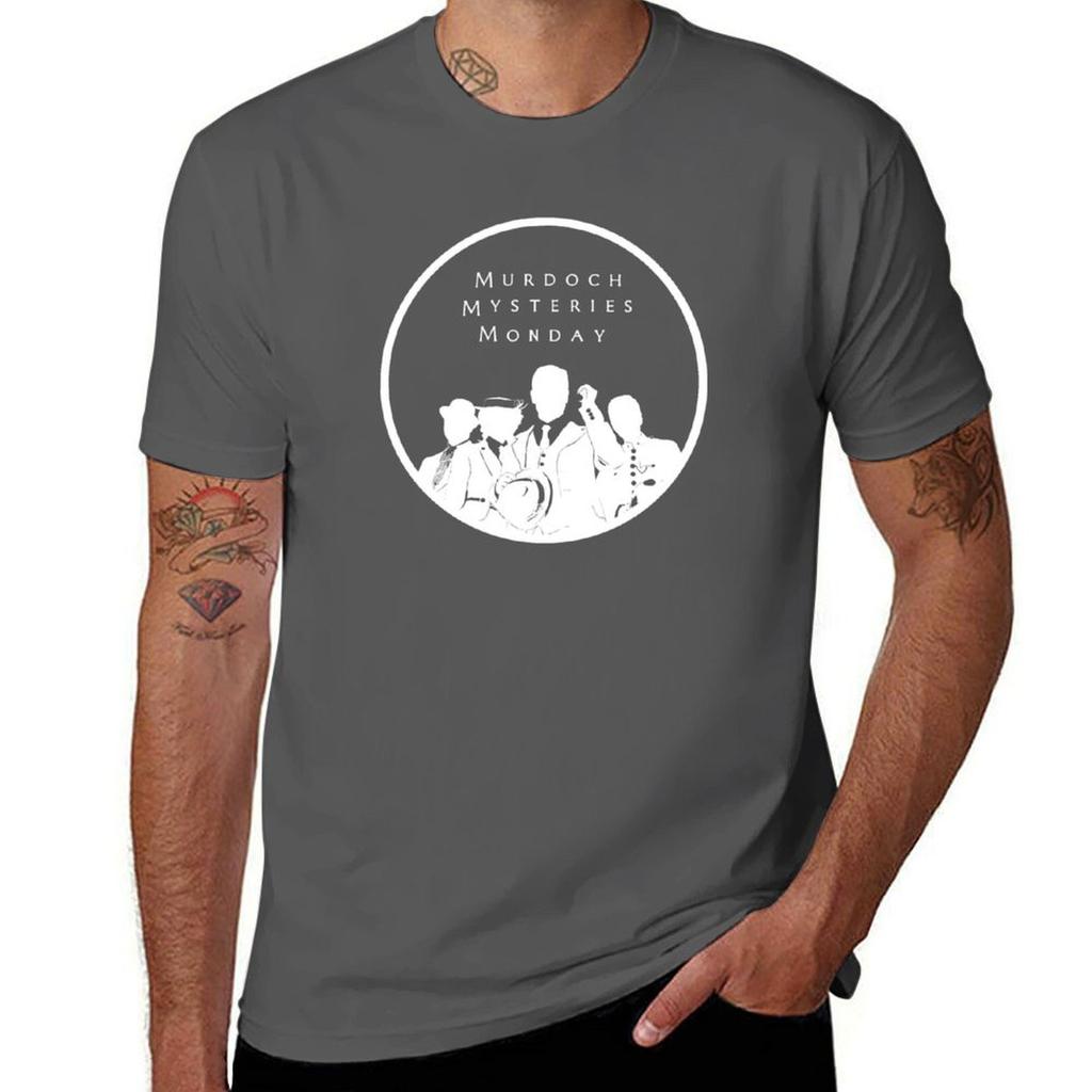 Murdoch Mysteries Montag Weißes T-Shirt Mann T-Shirts Baumwolle Mann T-Shirts für Männer Lässiges T-Shirt