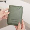 2024 RFID Anti-Magnetic Passport Holder: Zippered Short Travel Wallet & Multifunctional Document Bag