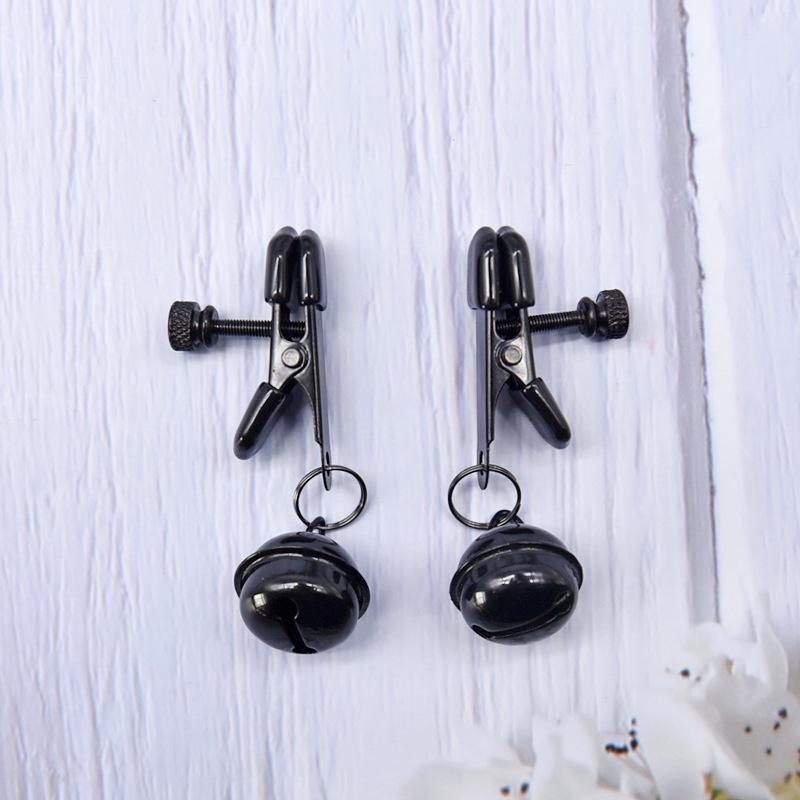 Sensual Bell Pendant Nipple Clamps for SM Training, Breast Massage, and Clitoral Play.