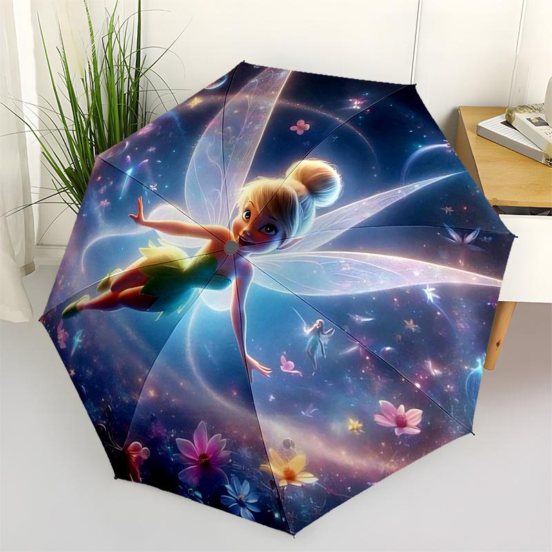 

Tinker bell Themed Travel Umbrella-8 Ribs Automatic Opening and Closing, Portable Folding Design, Compact and Stylish Umbrella