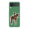 Case For Samsung Galaxy Z Flip 3 4 5 Transparent Fold Hard PC Shell For Galaxy Z Flip 3 5 Cover Galloping Horse Girl Drawing