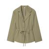 2025 Autumn Women's European Style Padded Shoulder Blazer & Straight-Leg Pants