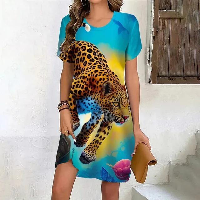 Summer New Casual Versatile Women's Dress Animal Print Fashion High-quality Comfortable Dress Soft Loose Oversized Dress