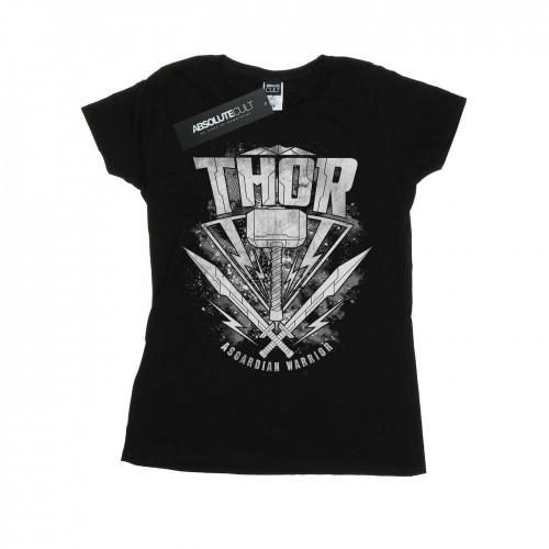 Marvel Womens/Ladies Thor Ragnarok Hammer Logo Cotton T-Shirt