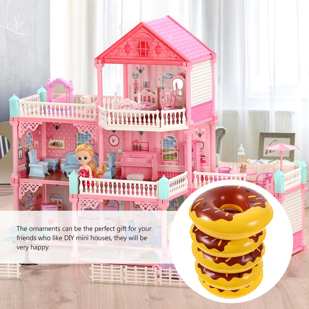 10pcs Ring Swim Mini Rings Swimming Toy Pool Miniature Dollhouse Inflatable Floating Lifebuoy Floaties Floats Tiny House Aid