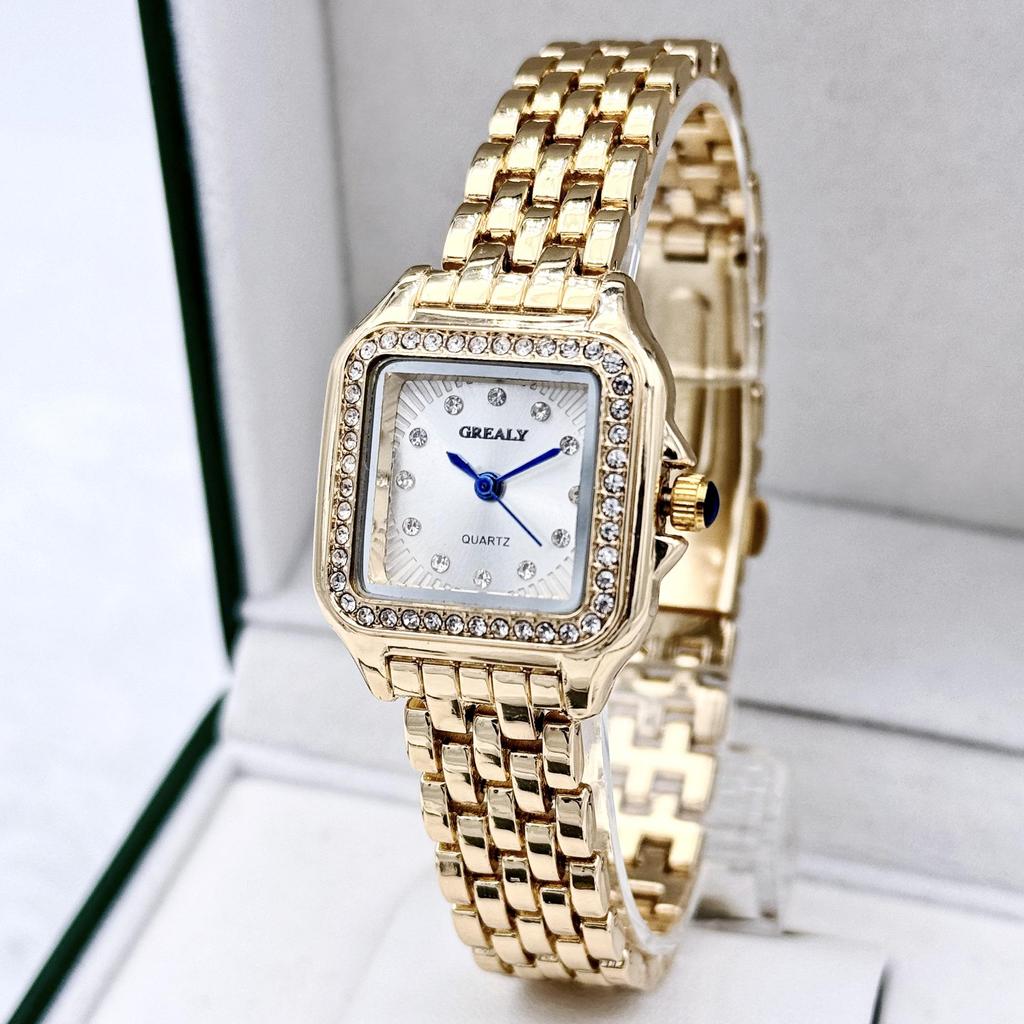Montre à Quartz Carrée Classique Rétro GREALY pour Femme Étanche