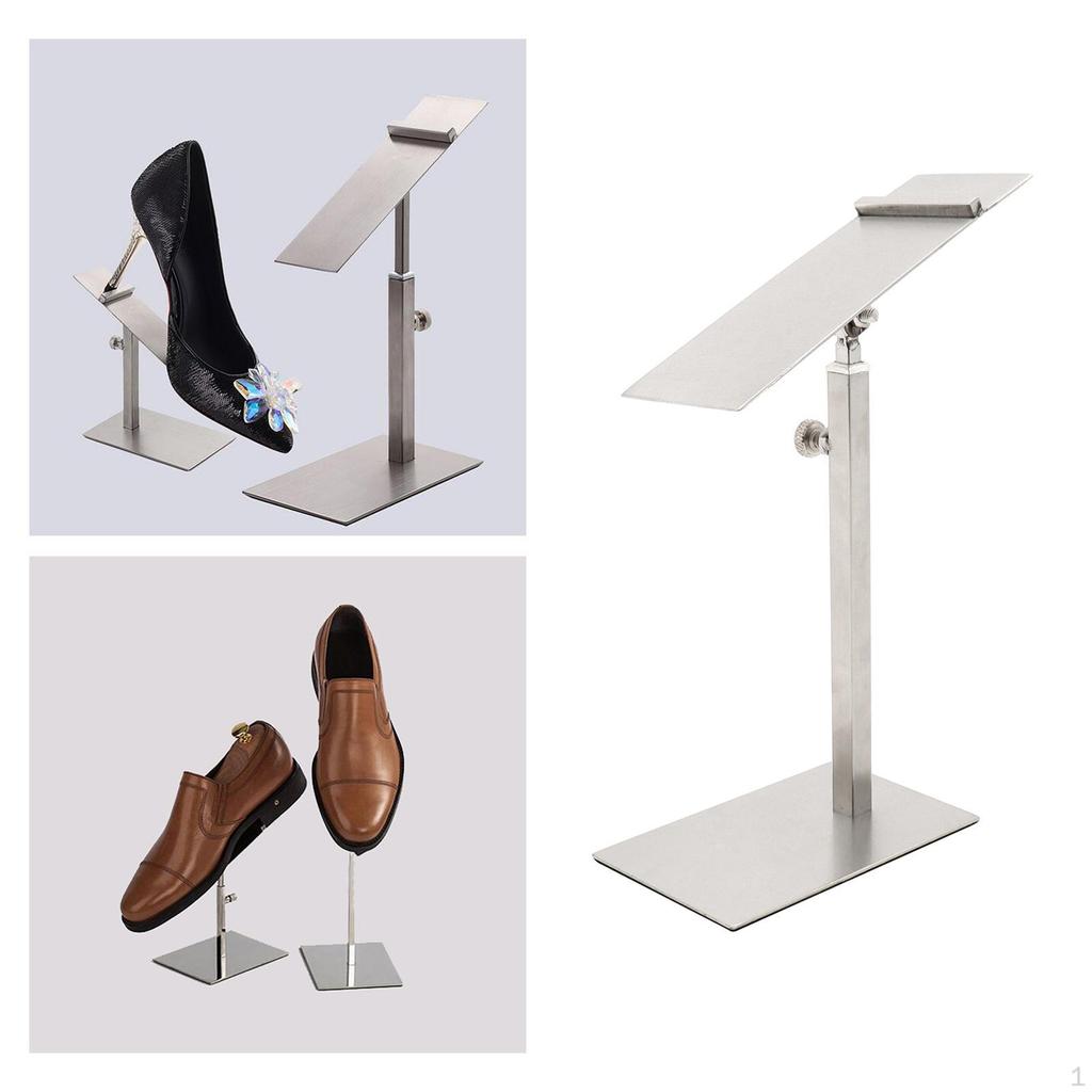 Leather Shoe Display Stand, Adjustable Sales Shelf, Window Stand for Sandals, High Heels,