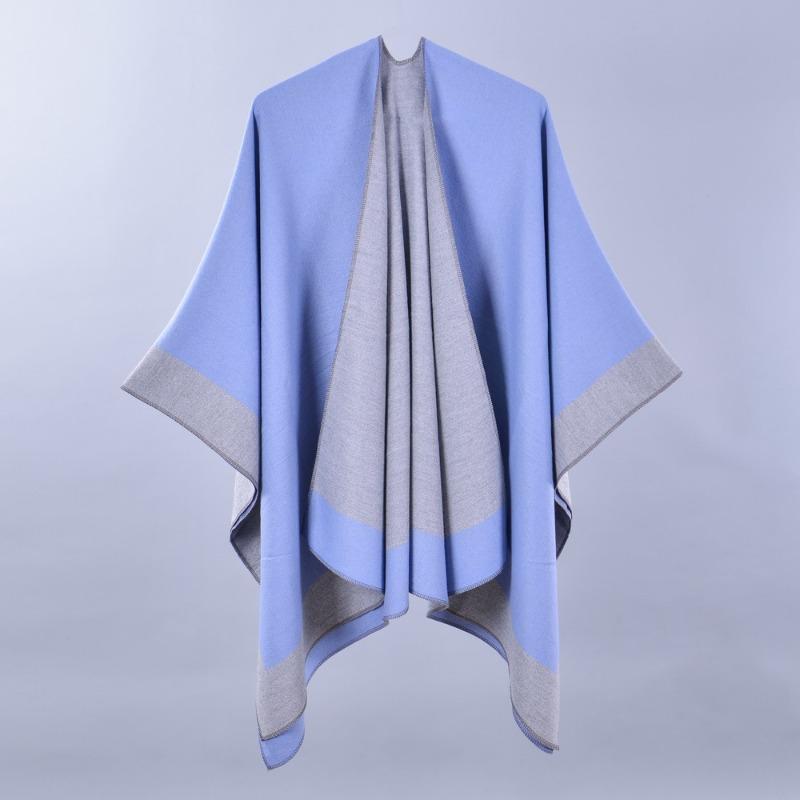 New Women's Spring Scarf Shawl Fashion Versatile Solid Color Four Seasons Imitation Cashmere Split Cape