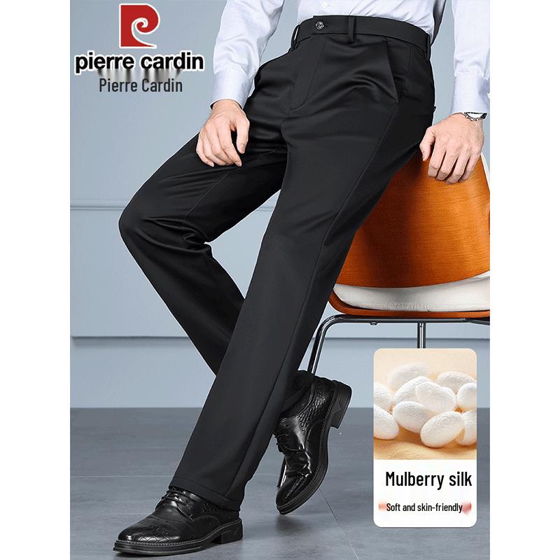 Pierre Cardin Men's Silk-Blend Business Casual Trousers