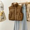 Stand-up Collar Short Cotton-padded Vest Women's Autumn and Winter Warm High Waist Vest Bread Coat