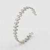 Stainless Steel Wheat Shaped Bracelet Geometric Hollow Open Bangle for Women Anniversary Gift Couples Adjustable Jewelry