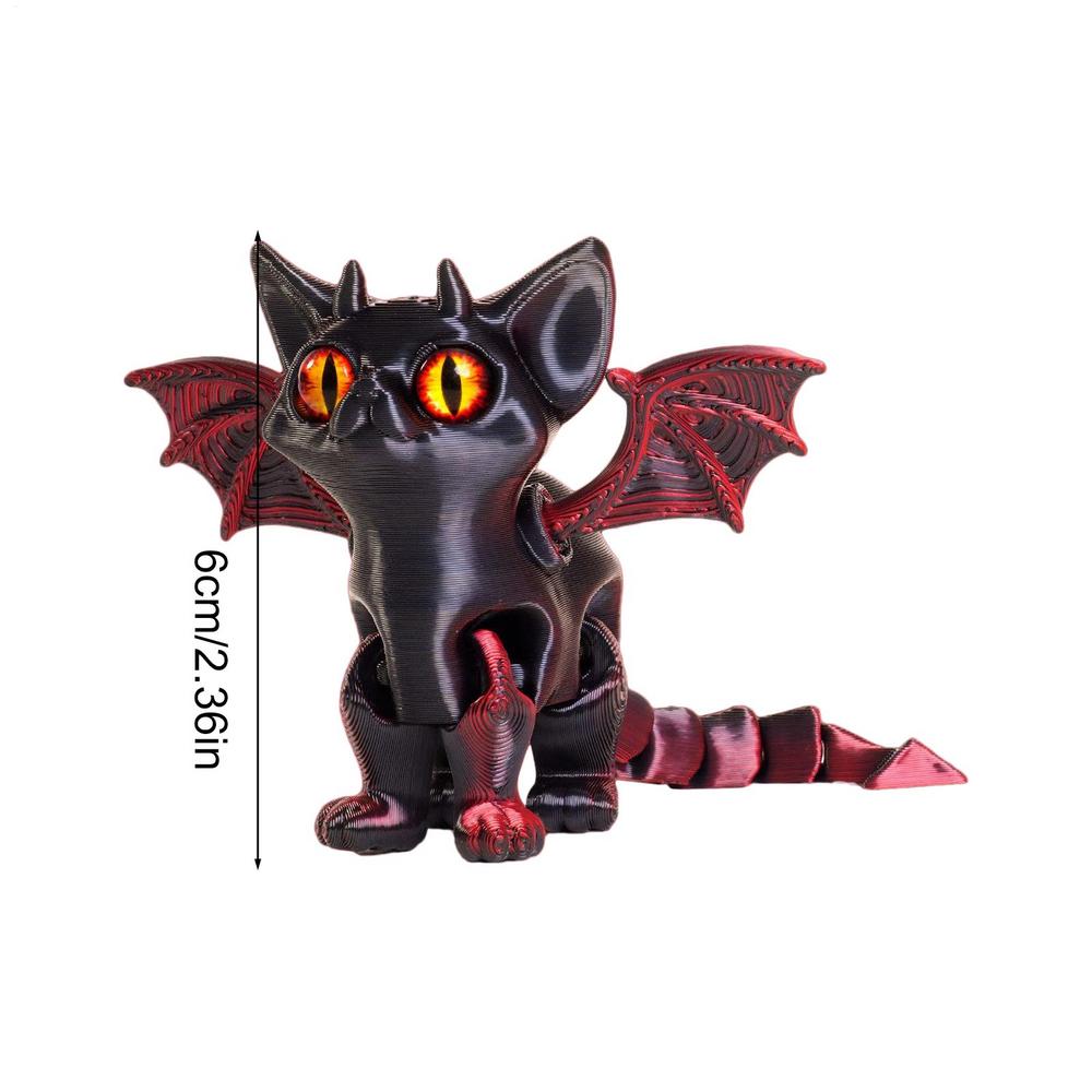 3D Printed Multi-jointed Figurine Movable Angel Demons Cat Animal Figure For Desk Decoration & Home Accessories