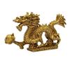 Stork Corp Dragon Shenlong Single Dragon Figurine, 4-inch, Copper, Brilliant Fortune, Good Luck, Happiness, and Fortune, Feng Shui Item