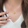 Exquisite Mini Small Heart Pendant Necklace for Women Anti-Tarnish 18K Gold Plated Clavicle Chain Minimalist