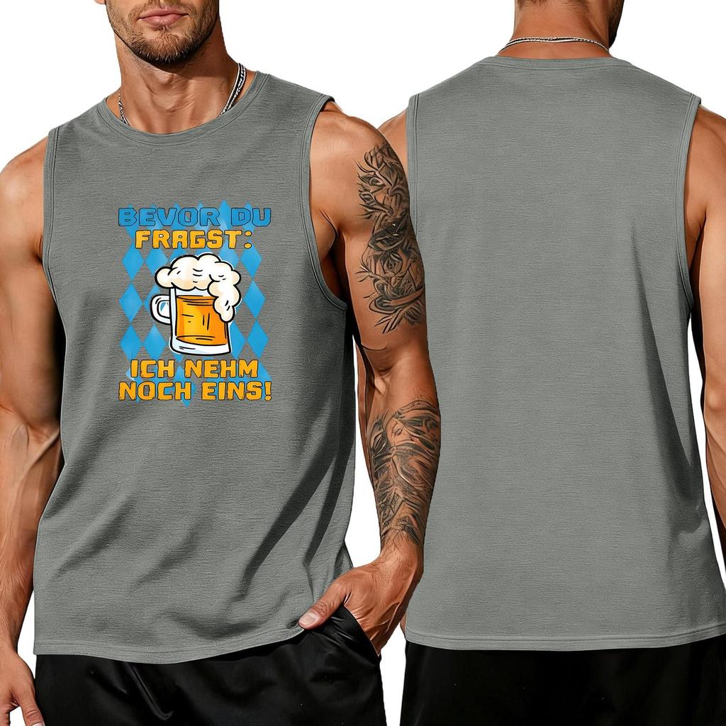 Ärmelloses Herren Tanktop Lässiger Lockerer Schnitt Sommer Atmungsaktiv Muskelshirt mit Grafikdruck Geeignet für den täglichen Gebrauch und Outdoor-Aktivitäten