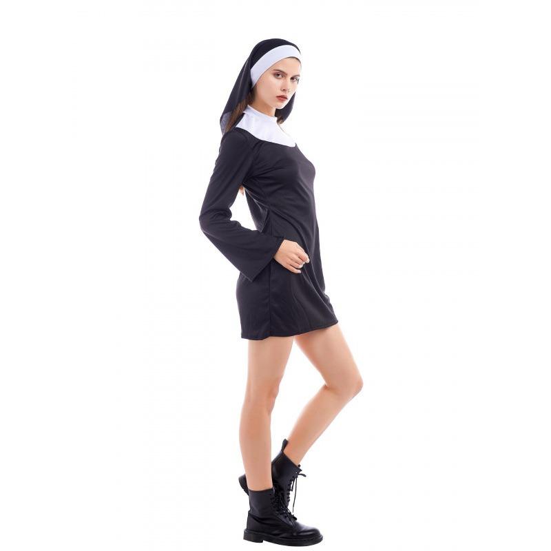 Summer Mid-length Priest Nun Dress Game Cartoon Cosplay Stage Show Costume