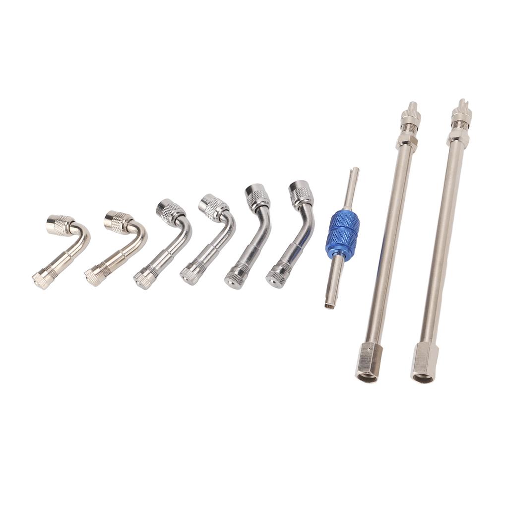 Valve Stem Extenders Metal 45 90 135 Degree Tire Dually Valve Stem Extension Adaptor for Cars Pickups Trucks Lawn Mowers