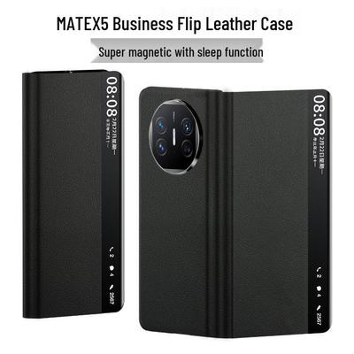 Ultra-Thin Smart Window Leather Case with Stand for Huawei Mate X5