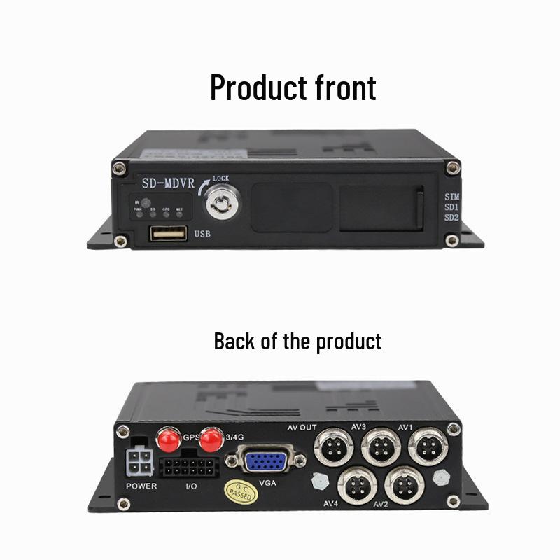 HD 1080P 4-Channel Vehicle DVR Dash Cam with SD Card and Hard Disk Recording