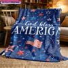1pc Blanket American Patriotic Celebration Winter Flannel Blanket Soft HD Digital Print Modern Style Nap Throw Blanket Soft and Wa