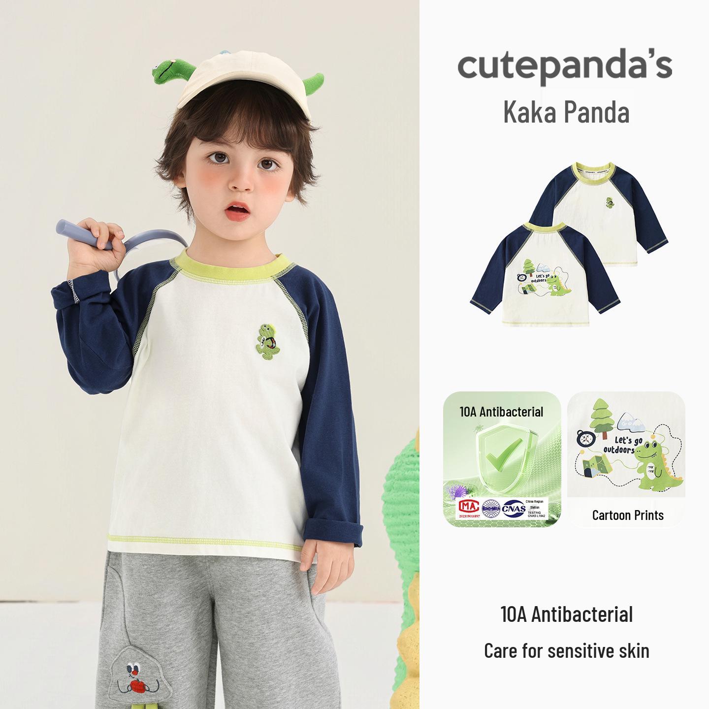 

Kaka Panda Kids Long Sleeve Spring T-shirt - Toddler & Baby Trendy Base Layer for Boys & Girls 110 cm