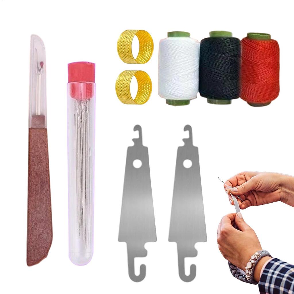Large-Eye Steel Needle Set Hand Sewing Quick Threading Stitching Needles Threader Threading Device For Embroidery Beading Tool