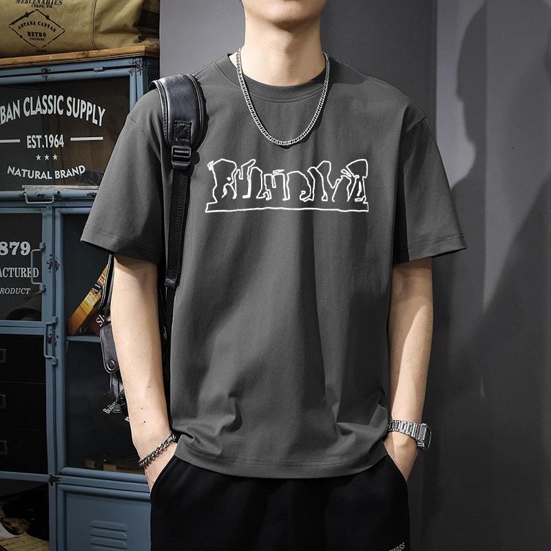 Trendy Brand Short Sleeved T-shirt Men's Korean Version Trendy Ins Summer Round Neck Pure Cotton T-shirt Loose Versatile Clothes