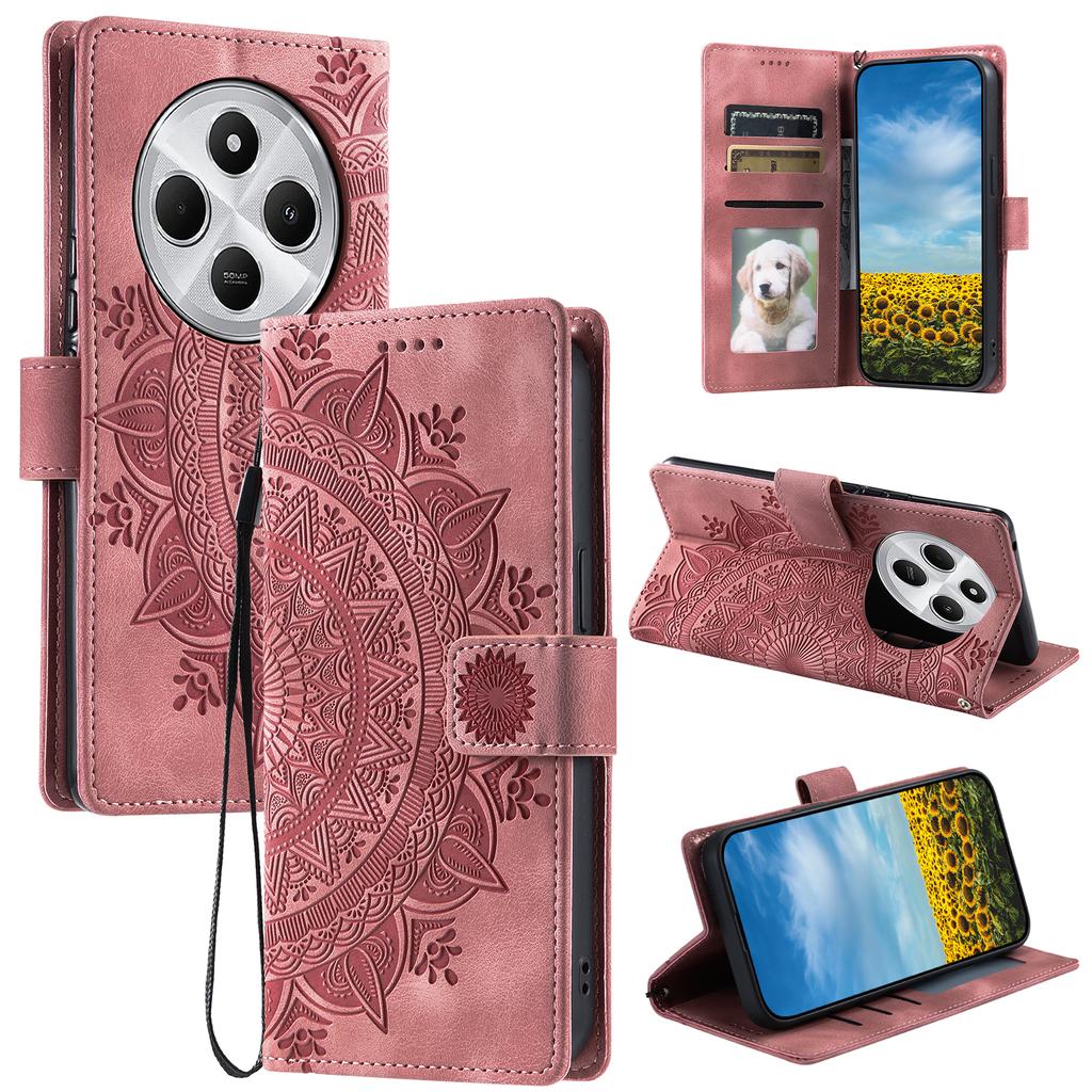 Style 018 Phone Case For Xiaomi Redmi 14C 4G/14R 5G/Poco C75 4G Imprinted Totem Skin Feel Wallet Leather Cover