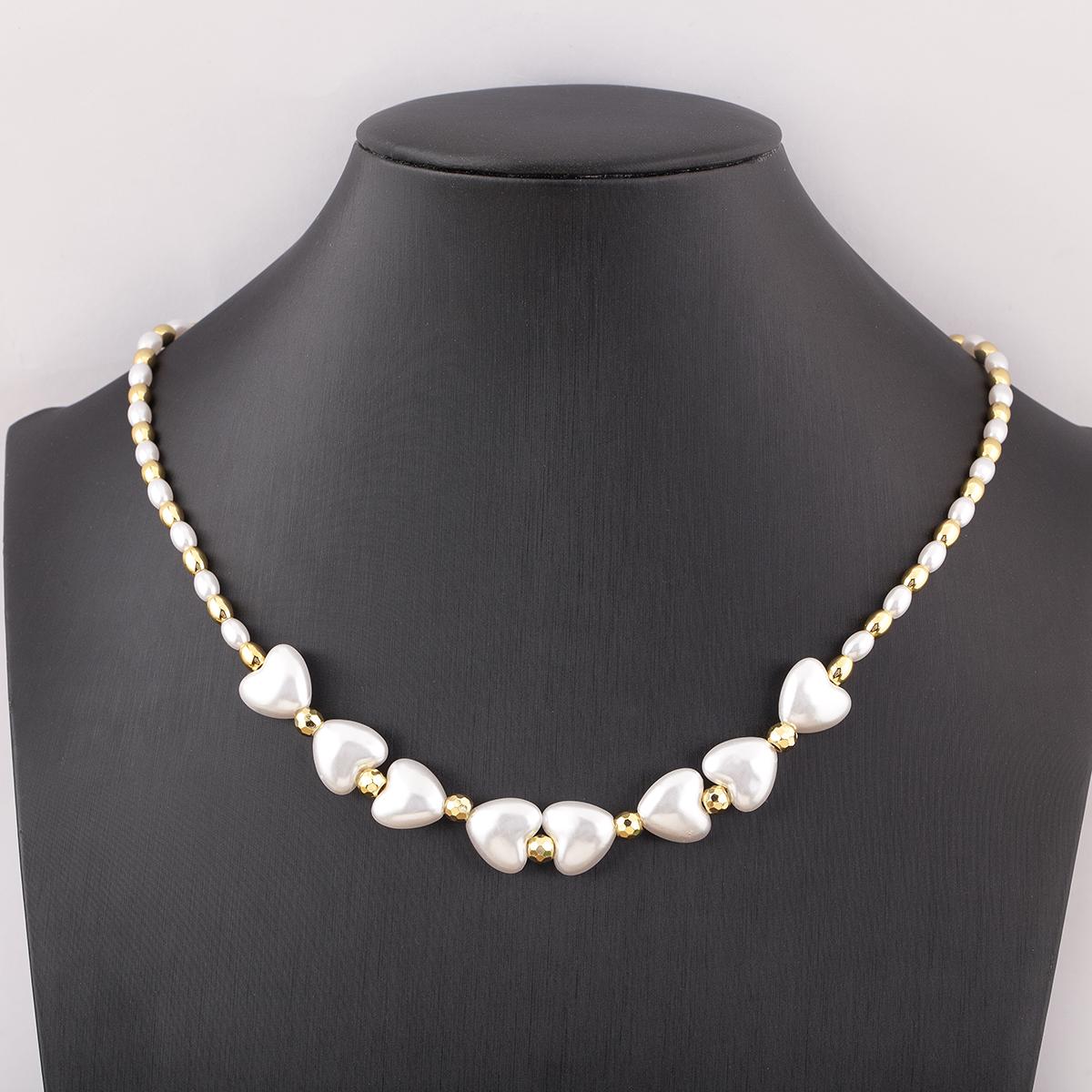 

Nidin New Style Round/Heart/Waterdrop Shape Fine Pearl Beads Chain Necklace For Women Fashion Female Jewelry Accessories Gifts