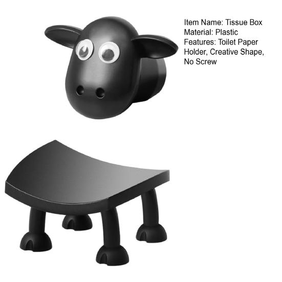 Yousheng Toilet Paper Holder with Sheep Model No-Rust Roll Paper Dispenser Easy Replace Waterproof Organizer for Home Kitchen