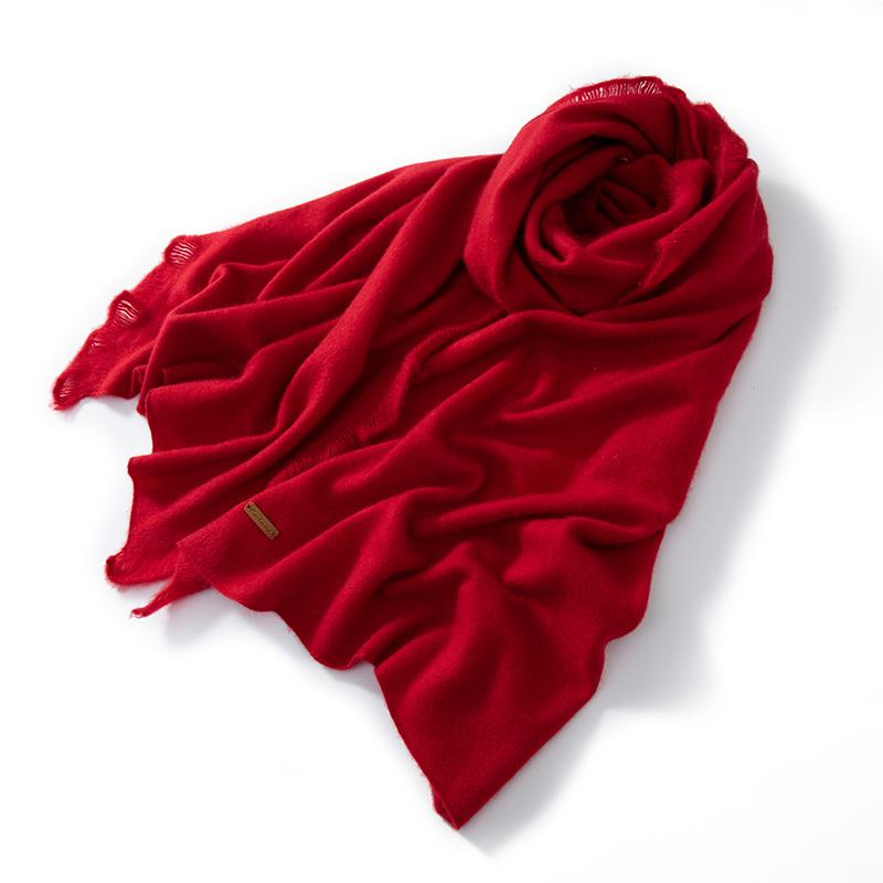 Women 100% Pure Cashmere Scarf Fringe Detail Winter Warm Soft Cozy Tassel Scarf Fashion Casual Wrap Cold Weather Accessory