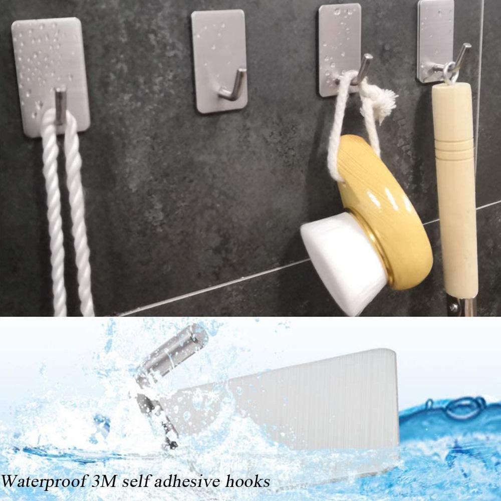 Bathroom Kitchen Towel Wall Mounted Self Adhesive Key Storage Rack Key Holder Hanger Wall Hook