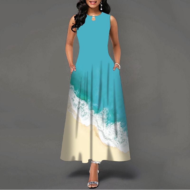 2025 New Fashion Trend Dresses Spring Summer Printed Waist Dresses Fashion Women's