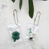 (Options 4-6) Knitted Four-leaf Clover Mini PVC Zipper Bag Keychain
